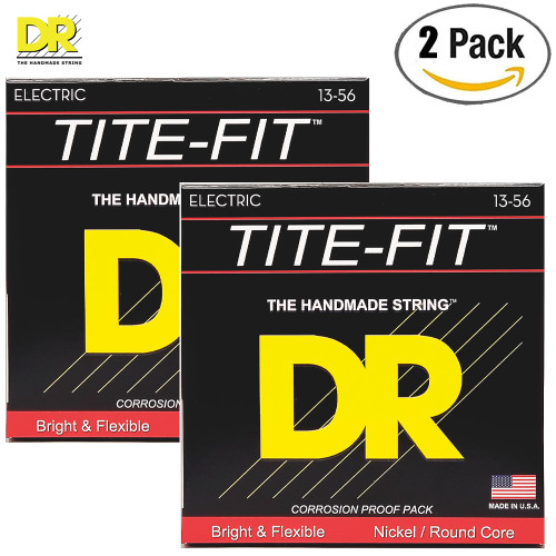 2-PACK DR Tite-Fit MEH-13 Extra Heavy Nickel Plated Electric Guitar Strings 13-56