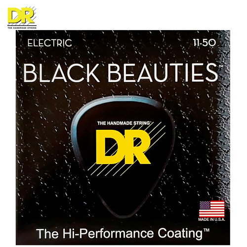 DR BKE-11 Black Beauties K3 Coated Electric Guitar Strings 11-50