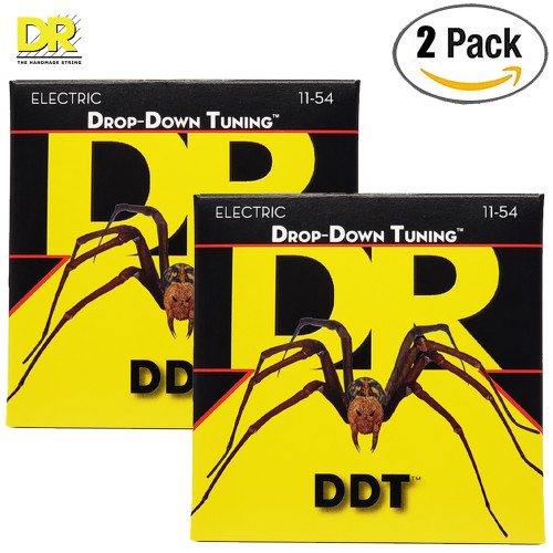 2-PACK DR DDT-11 Drop-Down Tuning Nickel Plated Electric Guitar Strings 11-54