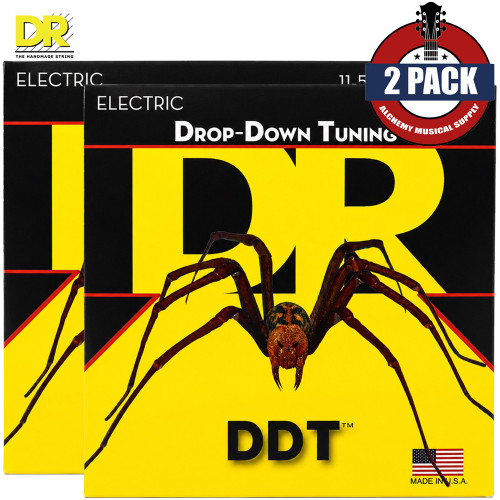 2-PACK DR DDT-11 Drop-Down Tuning Nickel Plated Electric Guitar Strings 11-54