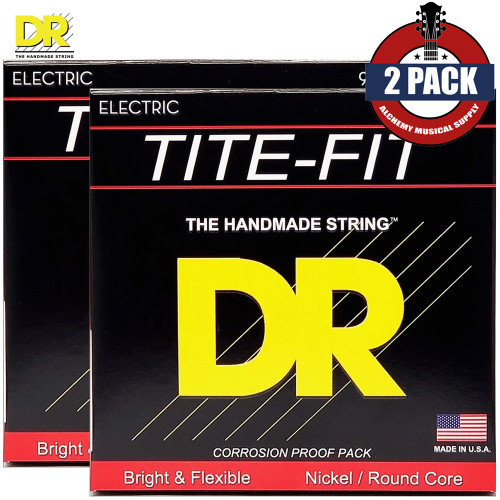 2-PACK DR TITE-FIT™ LT-9 Nickel Plated Electric Guitar Strings Light 9-42