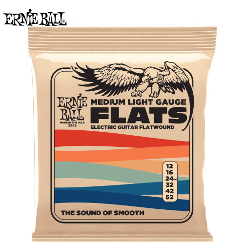 Ernie Ball 2582 Flatwound Stainless Steel Electric Guitar Strings 12-52