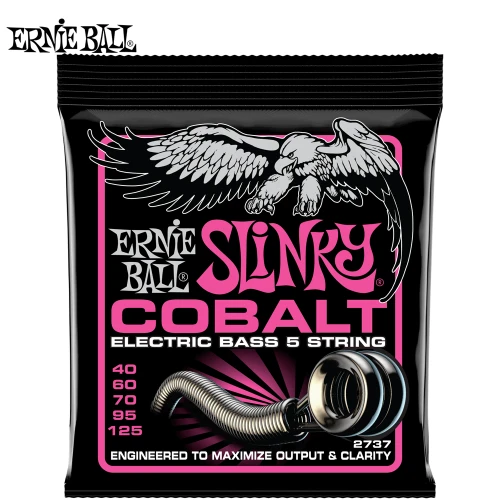 Ernie Ball 2737 5-String Super Slinky Cobalt Electric Bass Strings 40-125