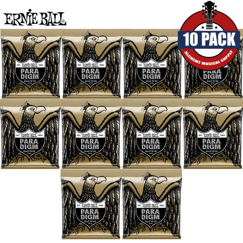 10-PACK Ernie Ball 2090 Paradigm 80/20 Bronze Acoustic Guitar Strings 10-50
