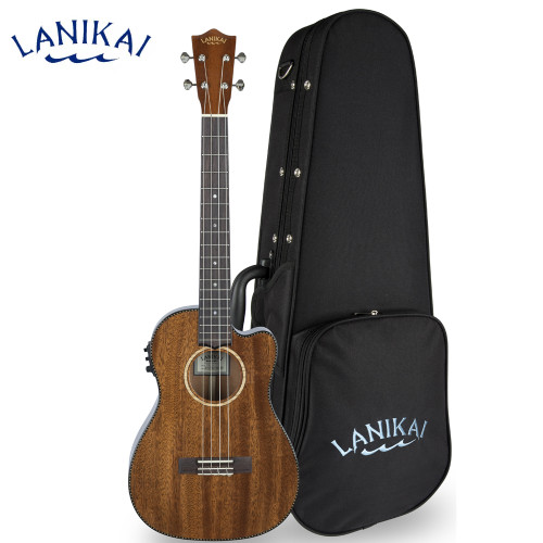 Lanikai MAS-CEB All Solid Mahogany Acoustic Electric Baritone Ukulele With Case Lanikai MAS-CEB All Solid Mahogany Acoustic Electric Baritone Ukulele With Case