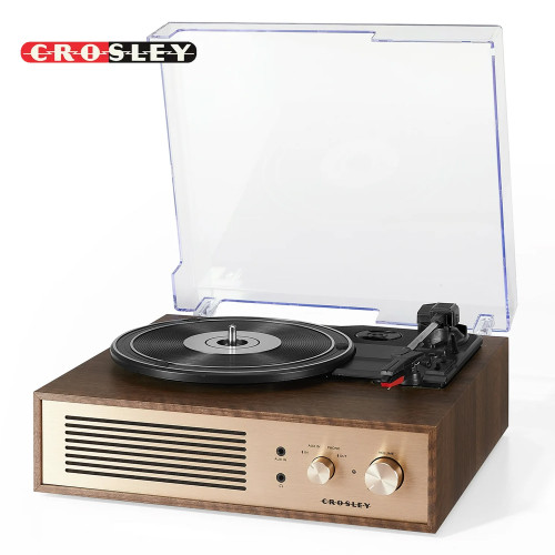 Crosley CR6045A-WA Miles 3-Speed Bluetooth Record Player - Walnut