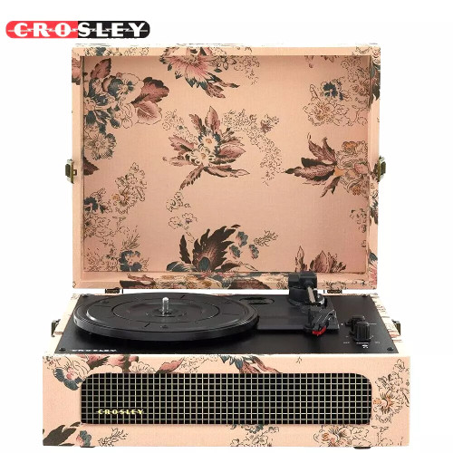 Crosley CR8017B-FL 3 Speed Voyager Portable Record Player Turntable - Floral