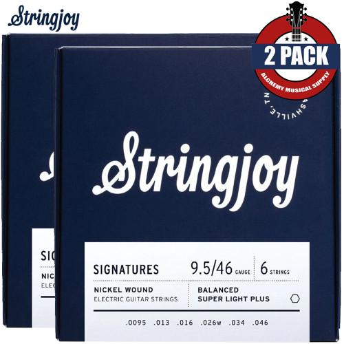 2-PACK Stringjoy BAL95 Signatures Nickel Balanced Electric Guitar Strings 9.5-46
