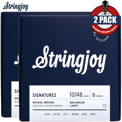 2-PACK Stringjoy BAL10 Signatures Nickel Balanced Electric Guitar Strings 10-48 2-PACK Stringjoy BAL10 Signatures Nickel Balanced Electric Guitar Strings 10-48