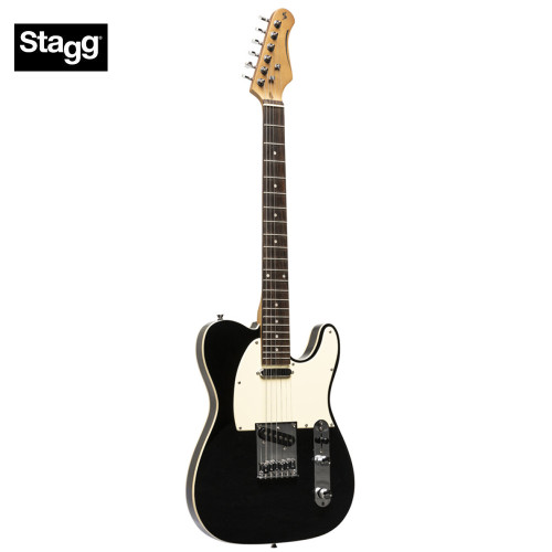 Stagg Standard Series T-Style Solid Body Electric Guitar Black SET-STD BLK Stagg Standard Series T-Style Solid Body Electric Guitar Black SET-STD BLK