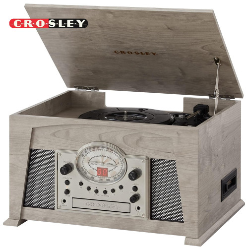 Crosley CR7015A-GY Medley 3-Speed Record Player Entertainment Center - Gray
