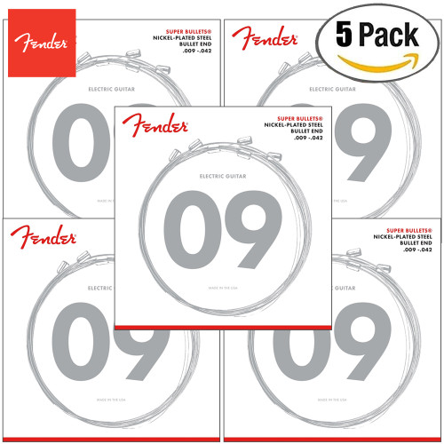 5-PACK Fender 3250L Super Bullets® Nickel Plated Electric Guitar Strings 9-42 5-PACK Fender 3250L Super Bullets® Nickel Plated Electric Guitar Strings 9-42
