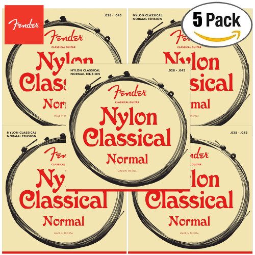 5-PACK Fender 130 Classical/Nylon Guitar Strings - Ball End Normal Tension 5-PACK Fender 130 Classical/Nylon Guitar Strings - Ball End Normal Tension