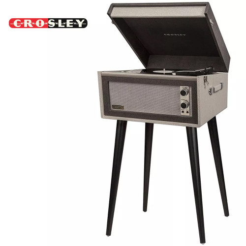 Crosley BERMUDA 2 Speed Portable Turntable With Built In Speakers + Stand BLACK