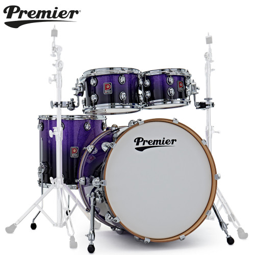 Premier Genista Maple 4PC 22" Purple Fade Sparkle Drum Shell Pack PGM22-4SPPSF Premier Genista Maple 4PC 22" Purple Fade Sparkle Drum Shell Pack PGM22-4SPPSF