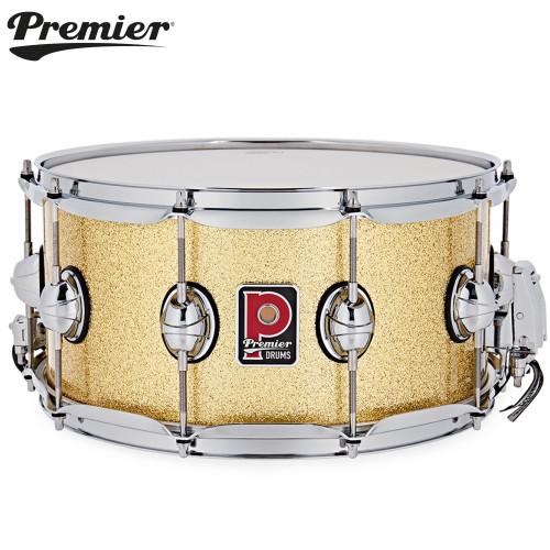Premier Genista Classic 14" x 7" Birch Gold Sparkle Snare Drum PGB1407SVGX Premier Genista Classic 14" x 7" Birch Gold Sparkle Snare Drum PGB1407SVGX