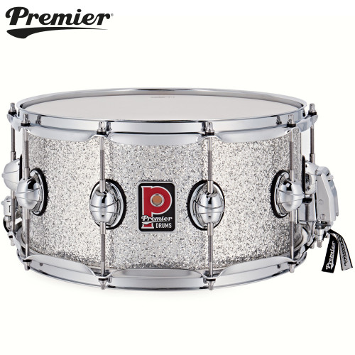 Premier Genista Maple 14" x 7" Silver Sparkle Snare Drum PGM1407SSSX Premier Genista Maple 14" x 7" Silver Sparkle Snare Drum PGM1407SSSX