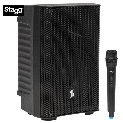 Stagg 8" 125W Bluetooth Battery Powered Active Speaker With Microphone AS8B US Stagg 8" 125W Bluetooth Battery Powered Active Speaker With Microphone AS8B US