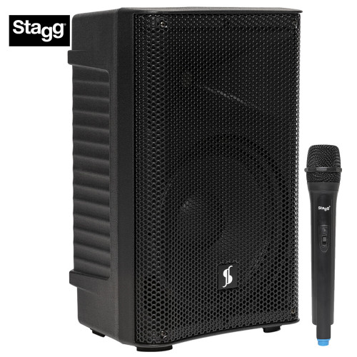 Stagg 10" 125W Bluetooth Battery Powered Active Speaker With Microphone AS10B US Stagg 10" 125W Bluetooth Battery Powered Active Speaker With Microphone AS10B US