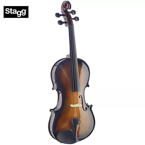 Stagg VN4/4-SB Solid Spruce Top Deluxe 4/4 Full Size Violin Ensemble - Sunburst