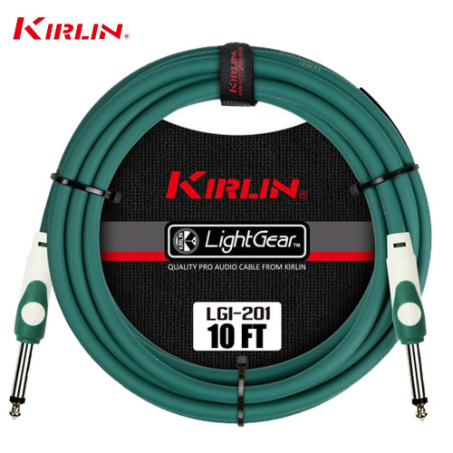 Kirlin 10FT 1/4" LightGear Guitar Instrument Patch Cable Cord - Green