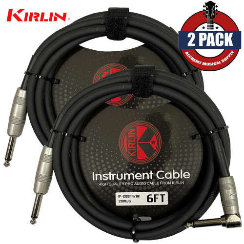 2-PACK Kirlin Original Series 6FT 1/4" Straight To Right Instrument Cable 2-PACK Kirlin Original Series 6FT 1/4" Straight To Right Instrument Cable