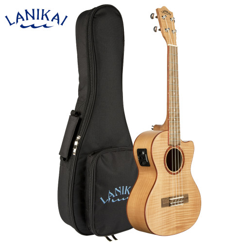 Lanikai FM-CET Flame Maple Tenor Acoustic Electric Ukulele with Padded Gig Bag Lanikai FM-CET Flame Maple Tenor Acoustic Electric Ukulele with Padded Gig Bag