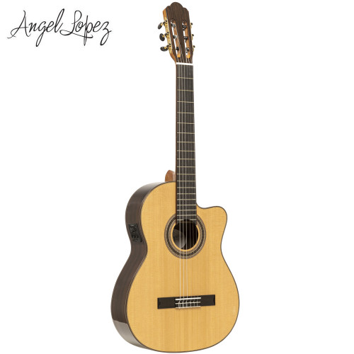 Angel Lopez MAZUELO SR-CE Cutaway Solid Spruce Top Electric Classical Guitar