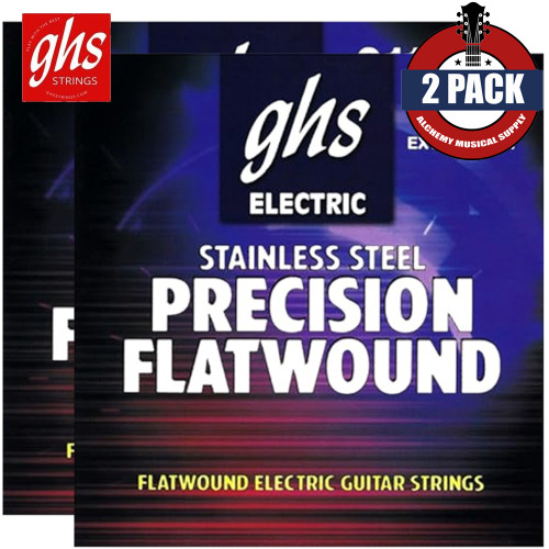 2-PACK GHS 800 Precision Flats Flatwound Extra Light Electric Guitar Strings 11-46