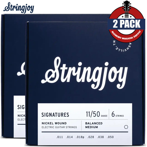 2-PACK Stringjoy BAL11 Signatures Nickel Balanced Electric Guitar Strings 11-50 2-PACK Stringjoy BAL11 Signatures Nickel Balanced Electric Guitar Strings 11-50