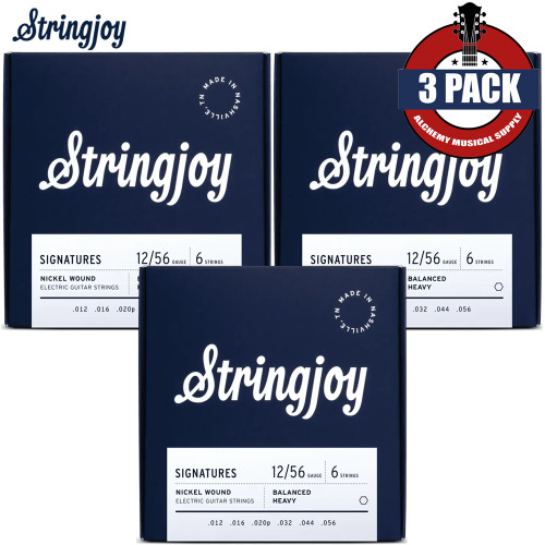 3-PACK Stringjoy BAL12 Signatures Nickel Balanced Electric Guitar Strings 12-56