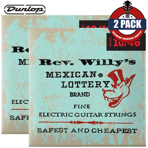 2-PACK Dunlop RWN1046 Rev Willy's Lottery Brand Electric Guitar Strings 10-46 Medium