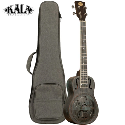 Kala Antique Copper Baritone Resonator Ukulele With Pickup KA-RES-COP-B-E