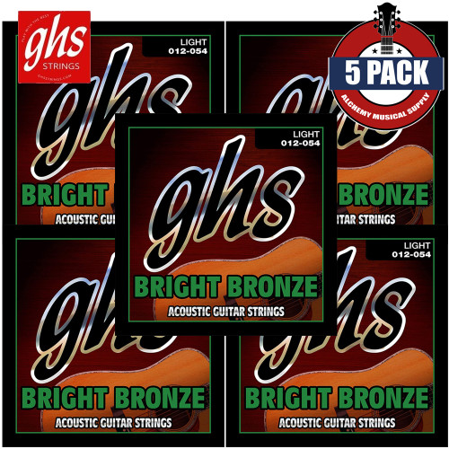 5-PACK GHS BB30L Bright Bronze - 80/20 Bronze Light Acoustic Guitar Strings
