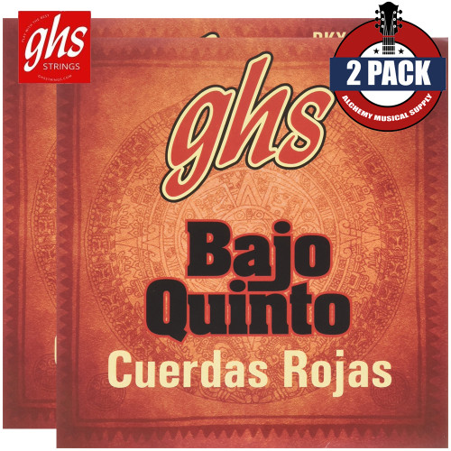 2-PACK GHS Strings RKX-10 Red Coated Stainless Steel Bajo Quinto Strings Set