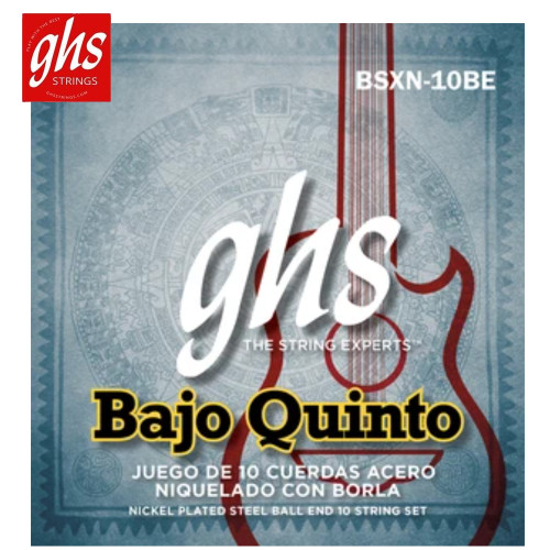 GHS BSXN-10BE Juego De 10 Cuerdas Acero Niquelado Por Bajo Quinto Ball End