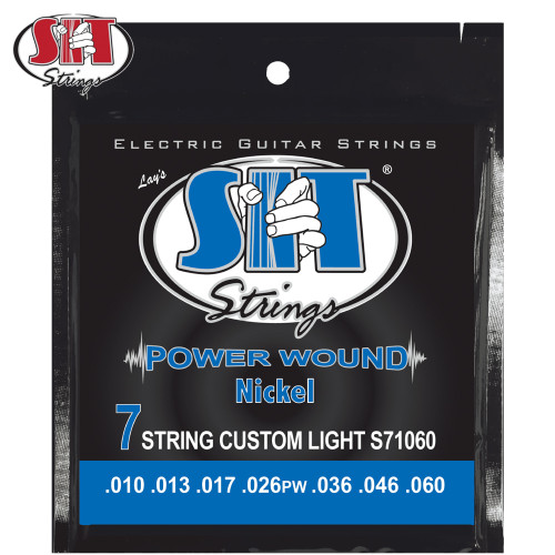 SIT S71060 Power Wound 7-String Nickel Plated Electric Guitar Strings 10-60
