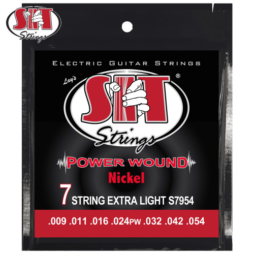 SIT S7954 Power Wound 7-String Nickel Electric Guitar Strings 9-54