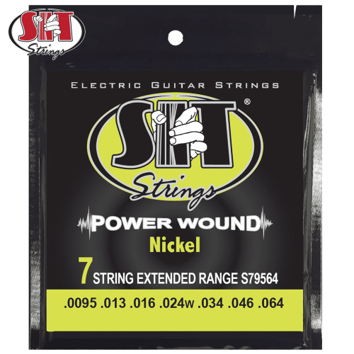 SIT S79564 Power Wound 7-String Nickel Electric Guitar Strings 9.5-64