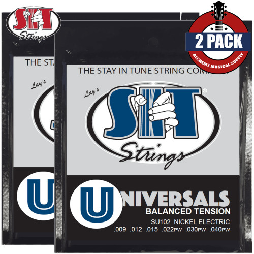 2-PACK SIT SU102 Universal Balanced Tension Nickel Electric Guitar Strings 9-40