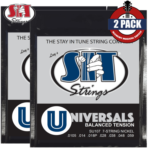 2-PACK SIT SU107 7-String Universal Balanced Tension Nickel Electric Guitar Strings