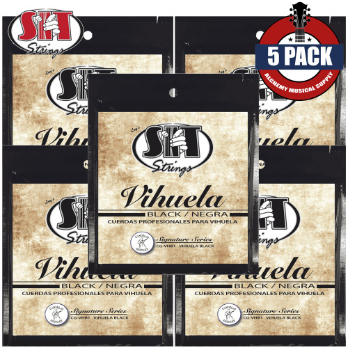5-PACK SIT CG-VHB1 Signature Series Black Nylon Vihuela Classical Guitar Strings