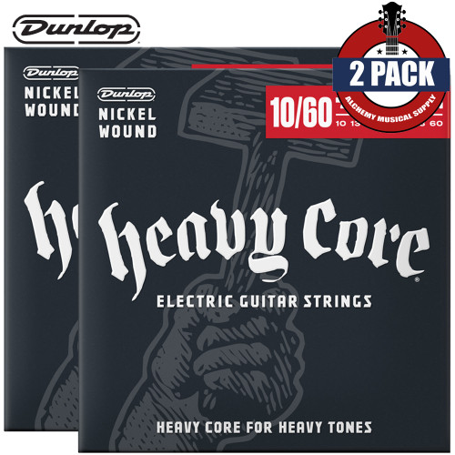 2-PACK Dunlop DHCN1060-7 7-String Heavy Core NPS Electric Guitar Strings 10-60