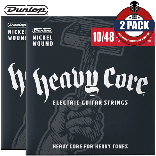 2-PACK Dunlop DHCN1048 Heavy Core NPS Electric Guitar Strings 10-48
