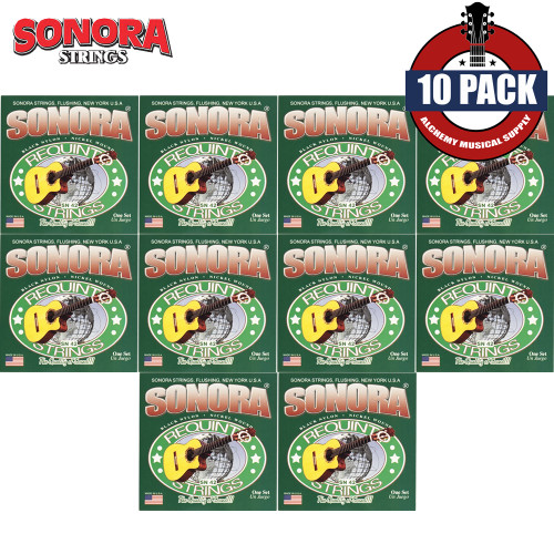 10-PACK Sonora SN42 Black Nylon Silver Plated Wound Requinto Guitar Strings