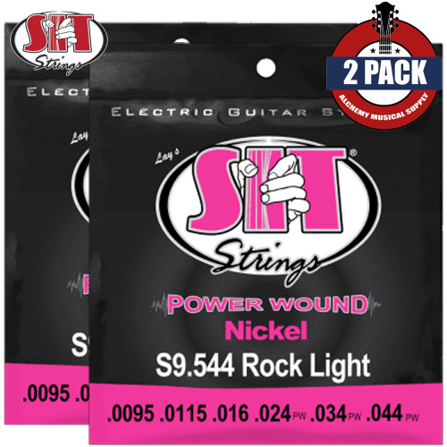 2-PACK SIT S9.544 Power Wound Nickel Rock Light Electric Guitar Strings 9.5-44