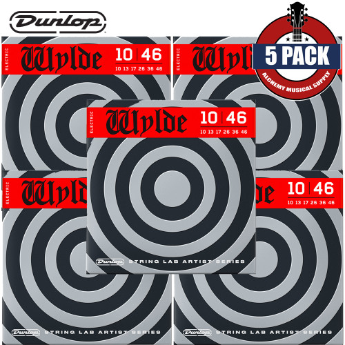 5-PACK Dunlop ZWEN1046 Artist Series Zakk Wylde Nickel Electric Guitar Strings 10-46