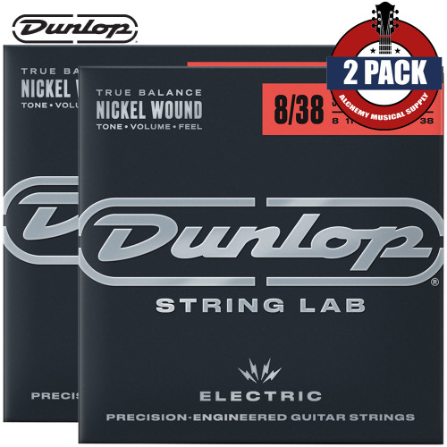 2-PACK Dunlop DEN0838 Nickel Wound Electric Guitar Strings 08-38 Super Light