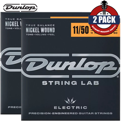 2-PACK Dunlop DEN1150 Electric Guitar Strings Nickel Plated Steel Wound 11-50