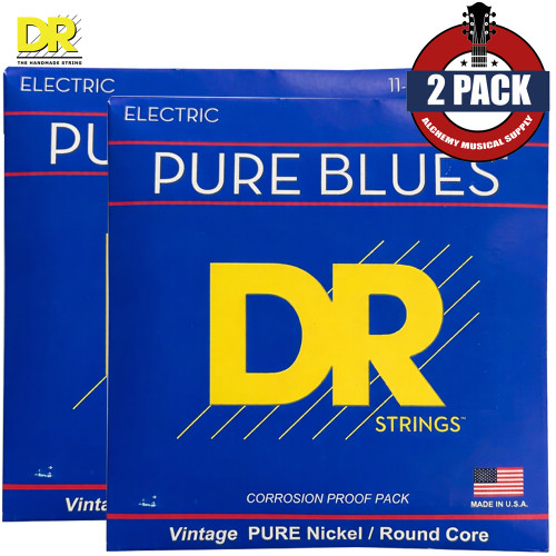 2-PACK DR PHR-11 Pure Blues Pure Nickel Electric Guitar Strings 11-50 Heavy